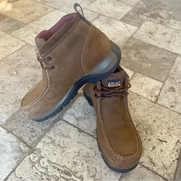 NWT Ariat Women’s Edge LTE Moc Composite Toe Work Boots | Brown Suede | Size 8 - Picture 2 of 16